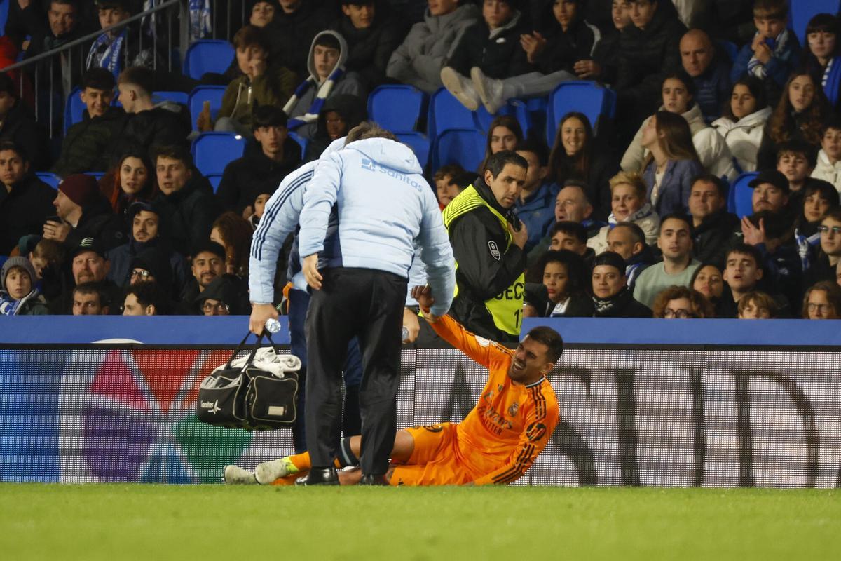 Dani Ceballos, en el momento de su lesión