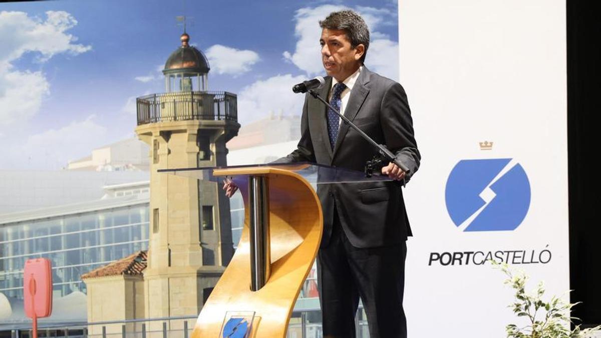 Carlos Mazón, este miércoles en la toma de posesión de Rubén Ibáñez como presidente de la Autoridad Portuaria de Castellón
