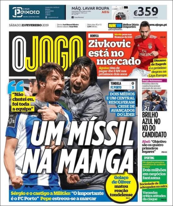 Portada O JOGO sábado 23 de febrero 2019