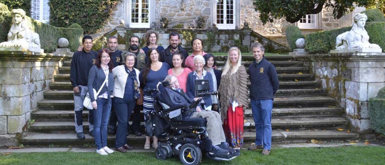 Visita de Stephen Hawking al Pazo de Rubiáns, en 2015. // Iñaki Abella