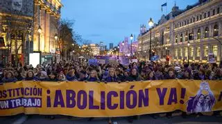La manifestación del Movimiento Feminista de Madrid ataca la Ley Trans: "El 8M no tiene pene"