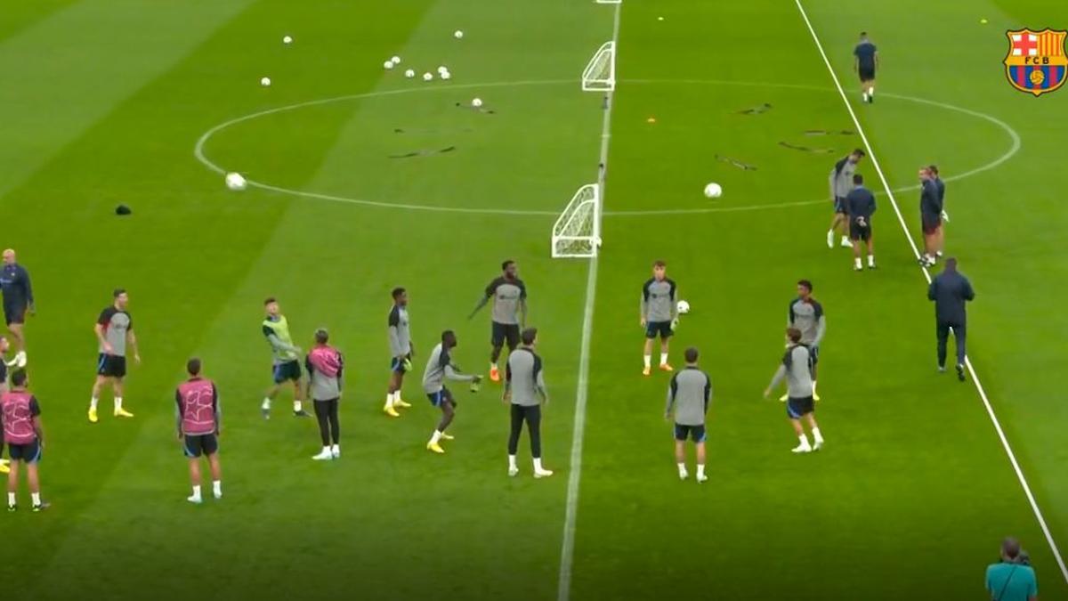 Entrenamiento del Barça en Milán