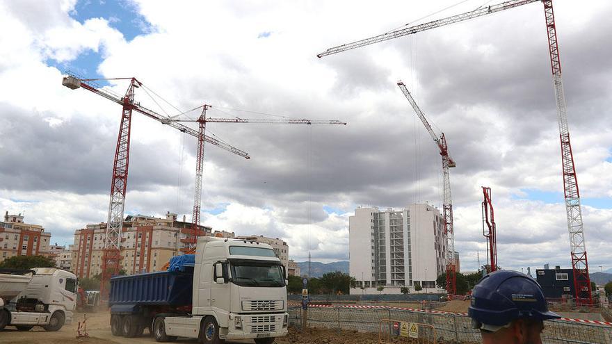 Obras de una promoción de viviendas en Málaga.