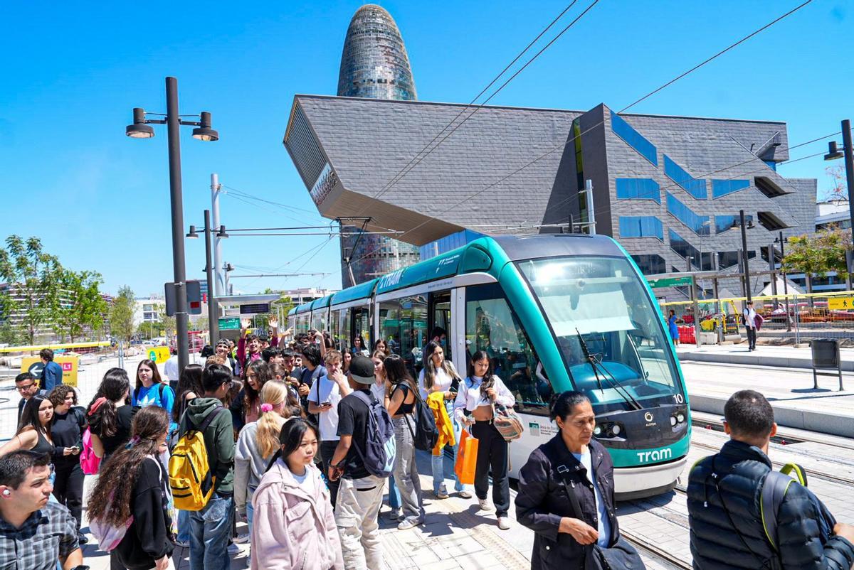 La nueva estación del Tam en Glòries, este jueves