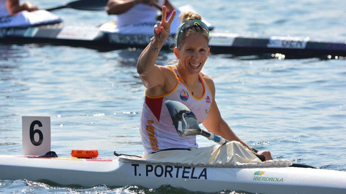 Teresa Portela en una regata internacional.