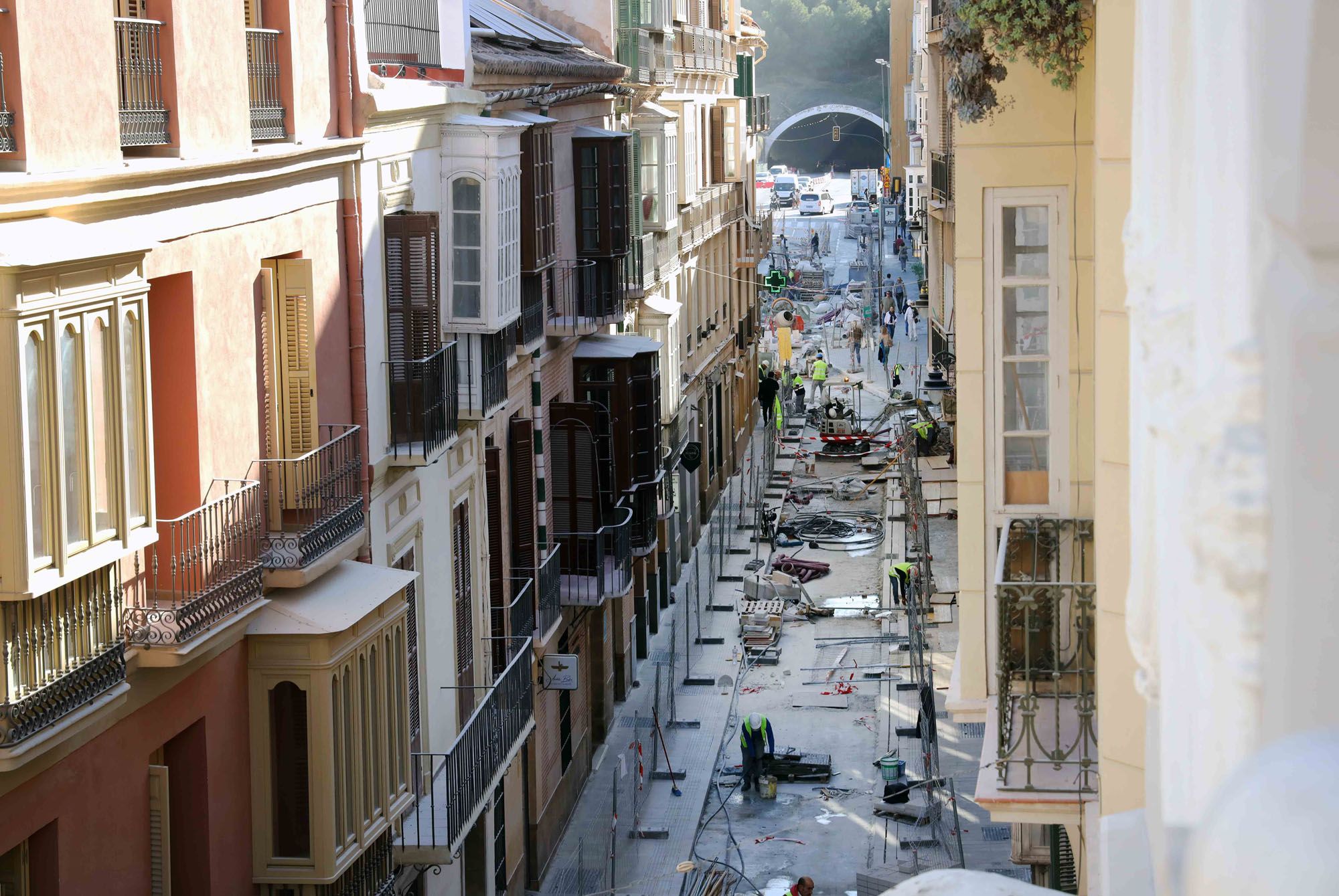 Fase final de las obras en la calle Álamos, en noviembre de 2023.