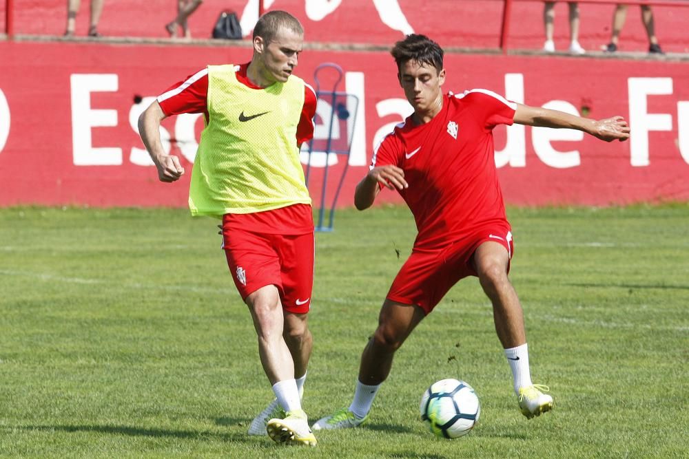 Entrenamiento del Sporting, lunes