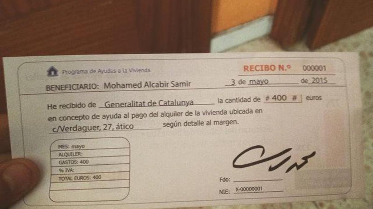 El falso cheque a nombre de un hipotético Mohamed Alcabir Samir, con un importe de 4.000 euros, que estaba integrado dentro de la propaganda electoral distribuida por Plataforma per Catalunya en varias ciudades catalanas en la campaña de las municipa