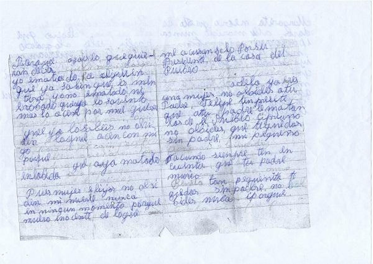 Carta de despedida de Facundo Navacerrada Perdiguero a su esposa e hijos