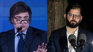 Los presidentes de Argentina y Chile, Javier Milei y Gabriel Boric.