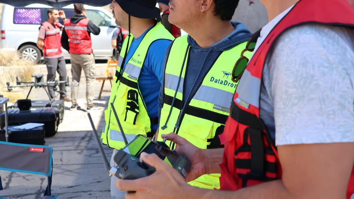 Equipo de drones de la Policía Local de Santa Cruz.