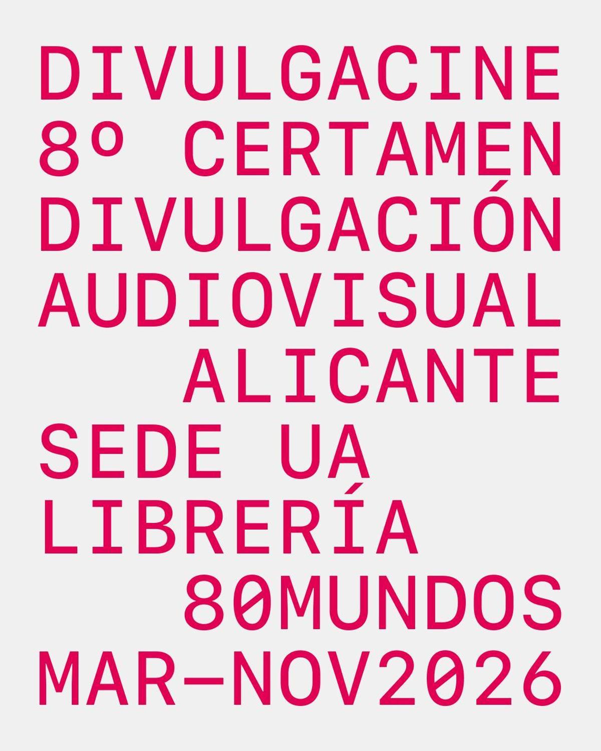 Cartel de la octava edición del certamen Divulgacine en Alicante