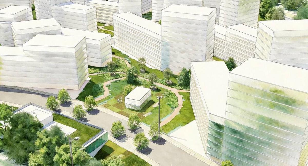 Recreación virtuales del proyecto de urbanización de viviendas que la Xunta de Galicia promueve en Monte Mero, en A Coruña.