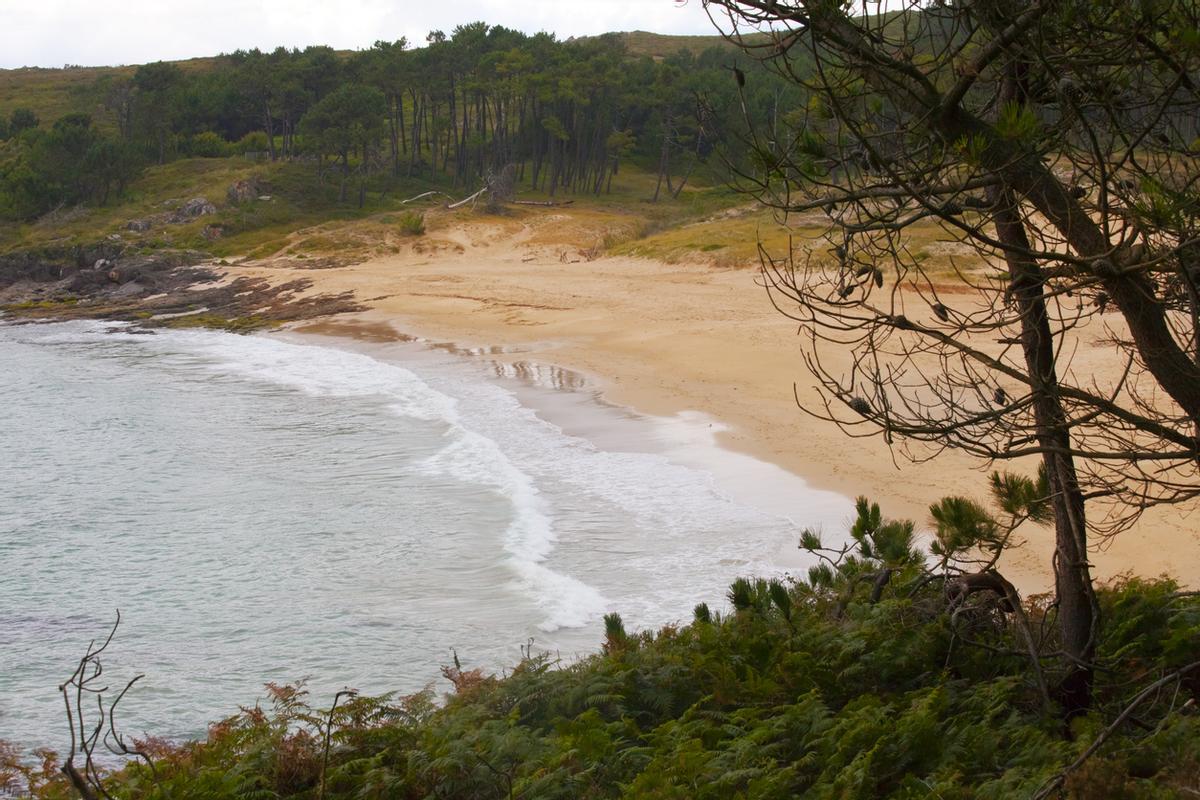 Playa de Melide, Costa de vela, Rías Baixas, Galicia, España