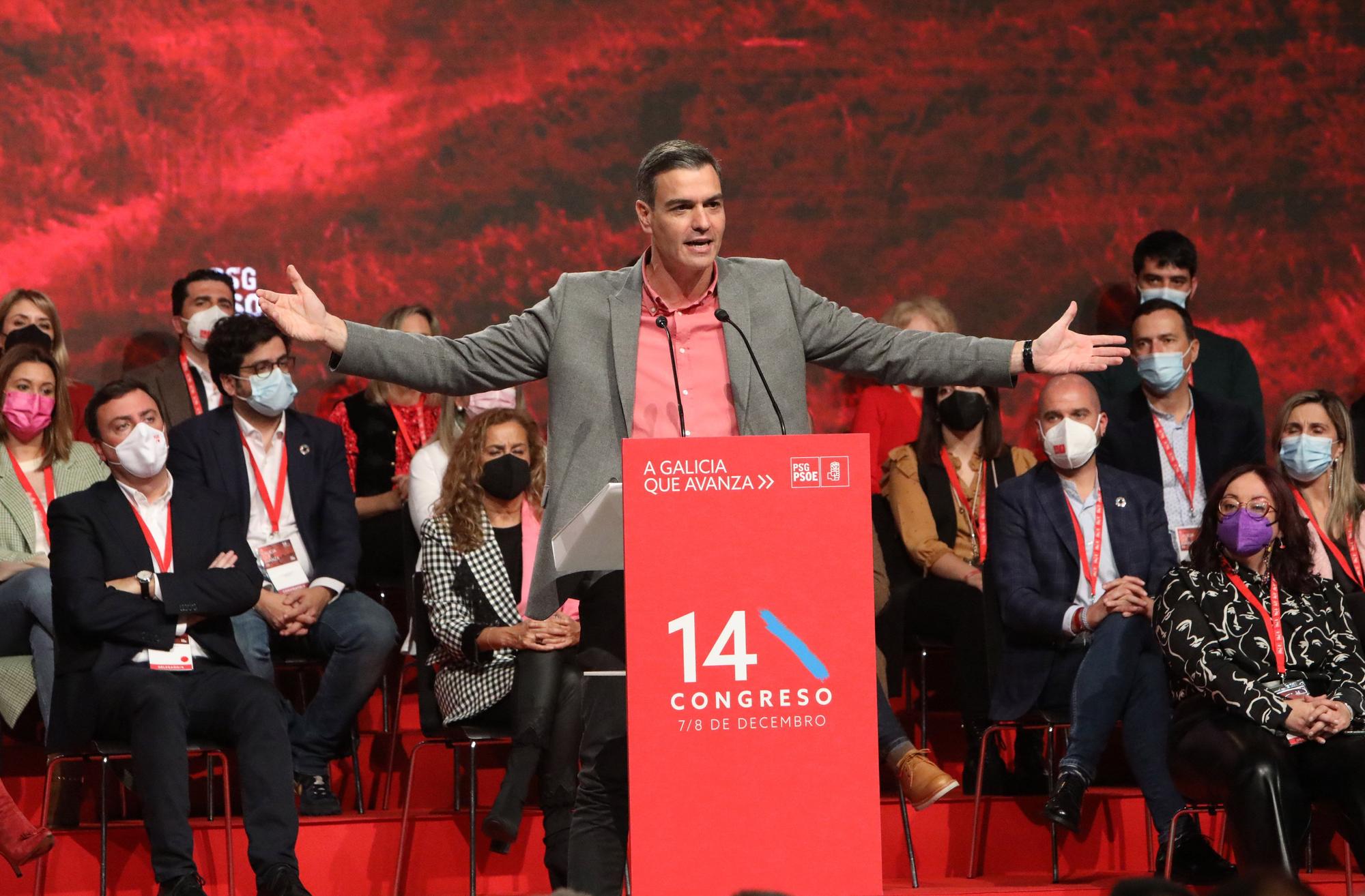 Pedro Sánchez clausura el congreso del PSdeG en Santiago