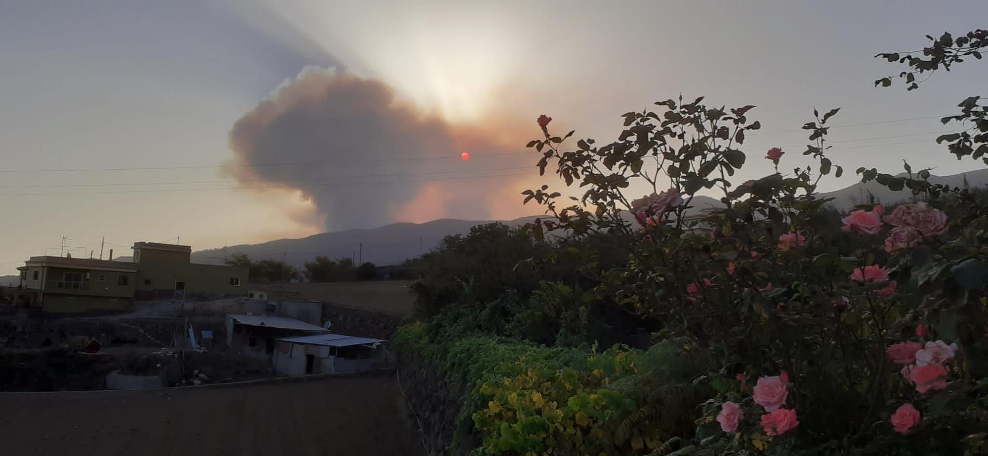 Así se ve el incendio de Arafo - Candelaria desde distintos puntos de la isla