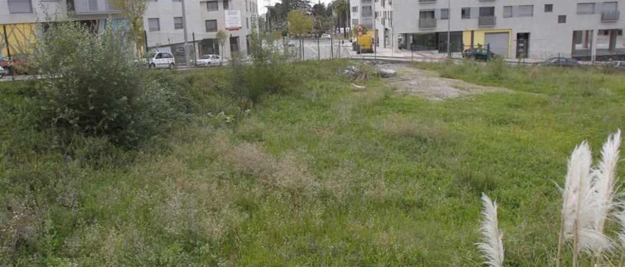 Vista del solar en la urbanización de Chantada, cerca del parque de Castrelos. // José Lores