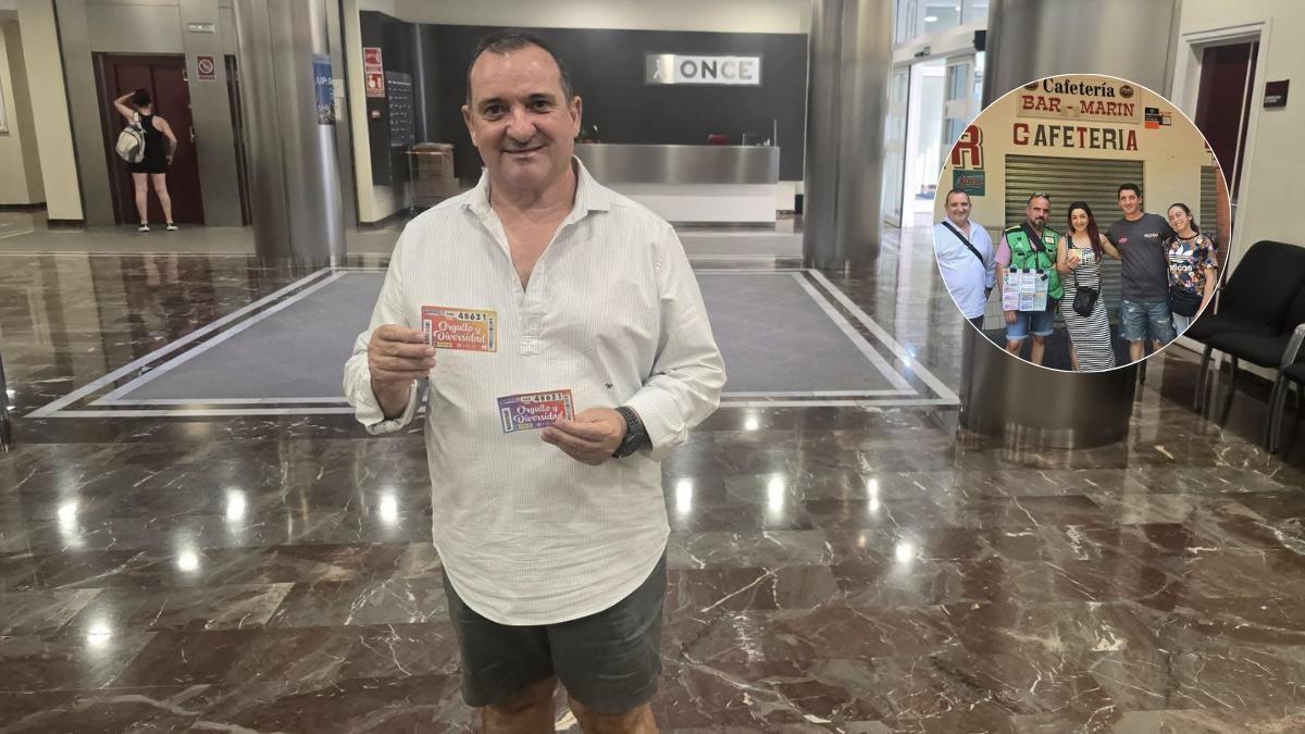 Rafael Ledesma, con los cupones agraciados el pasado fin de semana.