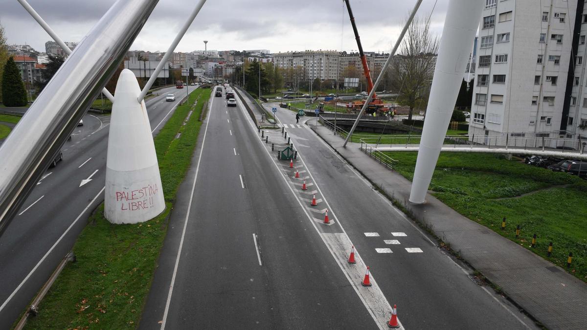 Nuevo corte de tráfico en el enlace de la avenida de San Cristóbal con Alfonso Molina