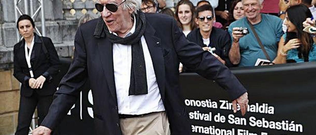 Donald Sutherland, a su llegada a San Sebastián.