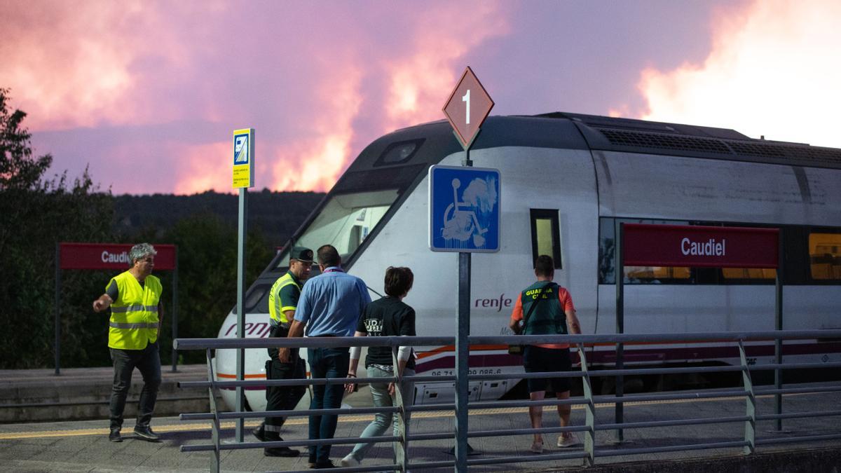 Imagen del tren accidentado en Caudiel el pasado mes de agosto.