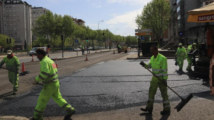 Imágenes de las obras de asfaltado en un plan anterior.