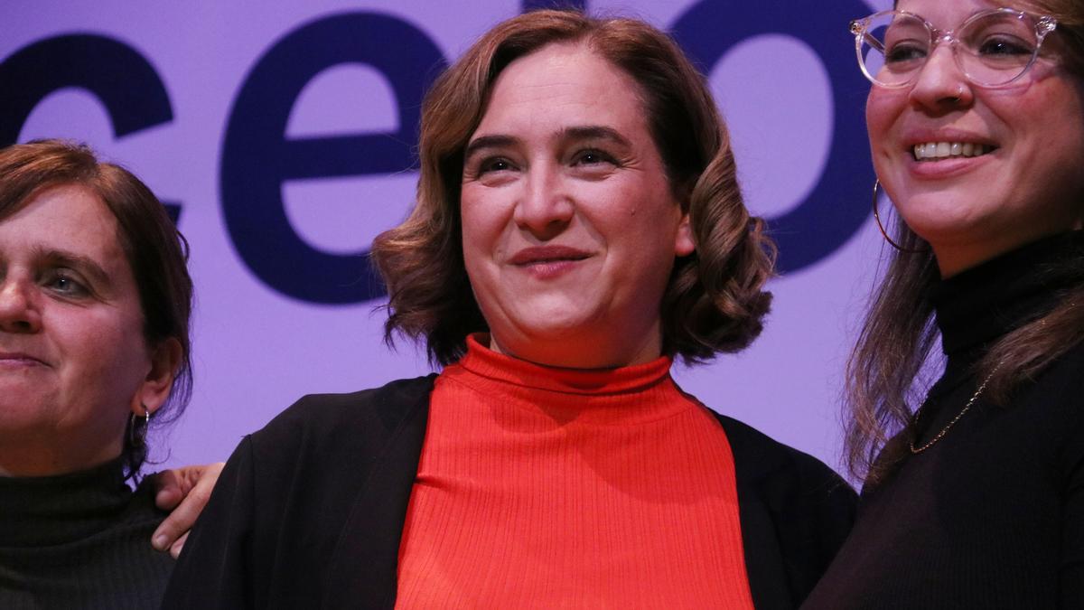 Ada Colau, alcaldessa i candidata de BComú, en l'acte de presentació de la seva llista