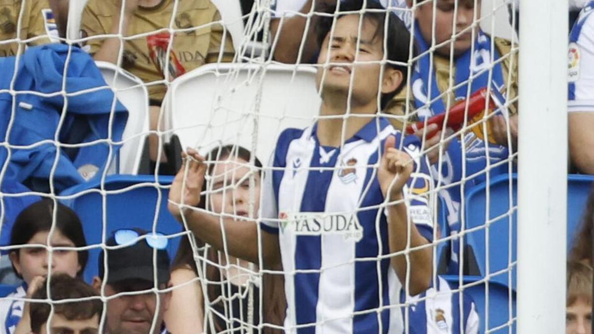 Kubo, en un partio de la Real Sociedad.