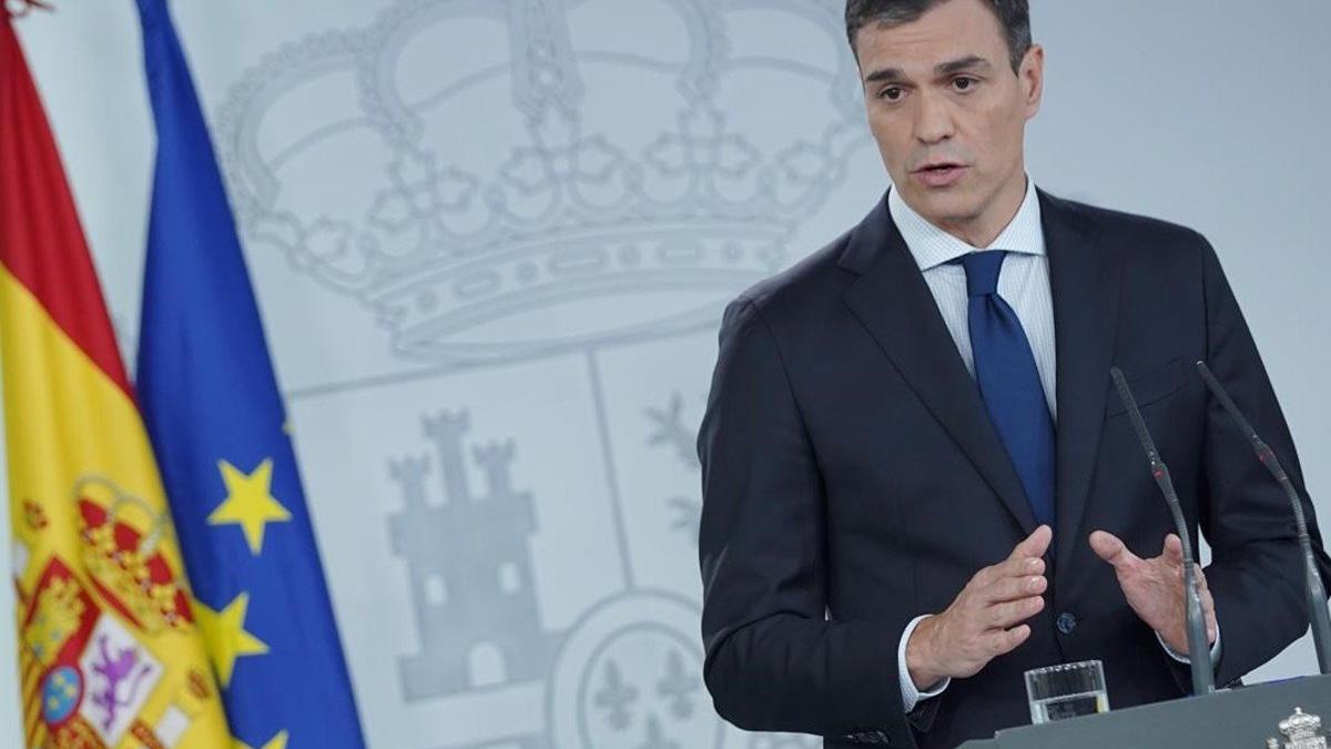 Pedro Sánchez, este miércoles en la Moncloa.