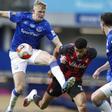 Jarred Branthwaite, en un partido del Everton ante el Bournemouth