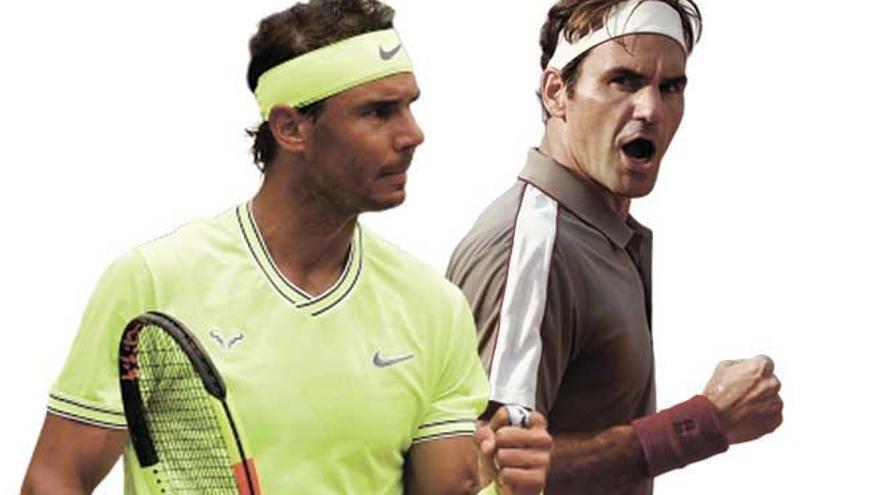 Rafel Nadal y Roger Federer tras sus Ãºltimos partidos en ParÃ­s.