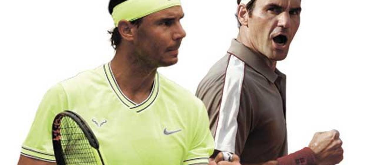Rafel Nadal y Roger Federer tras sus Ãºltimos partidos en ParÃ­s.