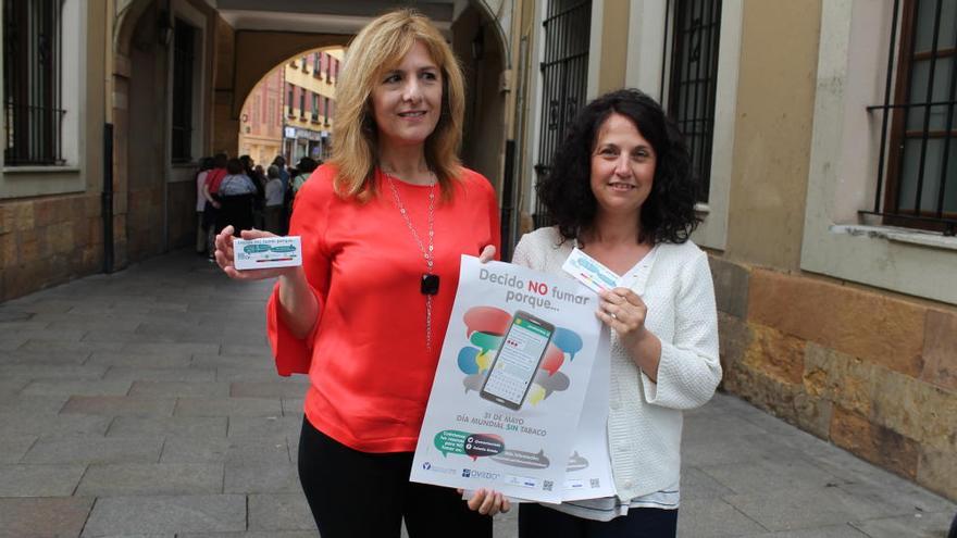 Chapas y maquillaje contra el tabaco en Oviedo