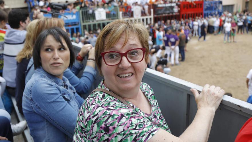 Merche Galí y Susanna Nicolau durante el Bou per la Vila de las pasadas fiestas.