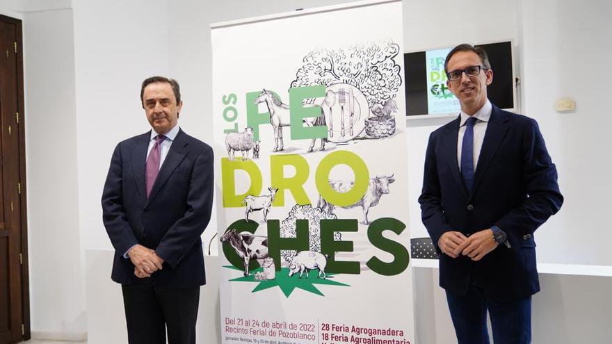 Ricardo delgado y Santiago Cabello, durante la presentación de la Feria Agroganadera de Los Pedroches.