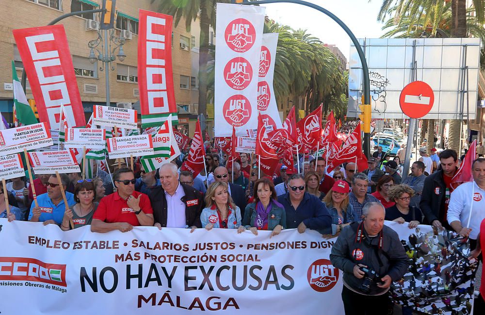 Miles de personas secundan en Málaga la marcha central del Primero de Mayo en Andalucía