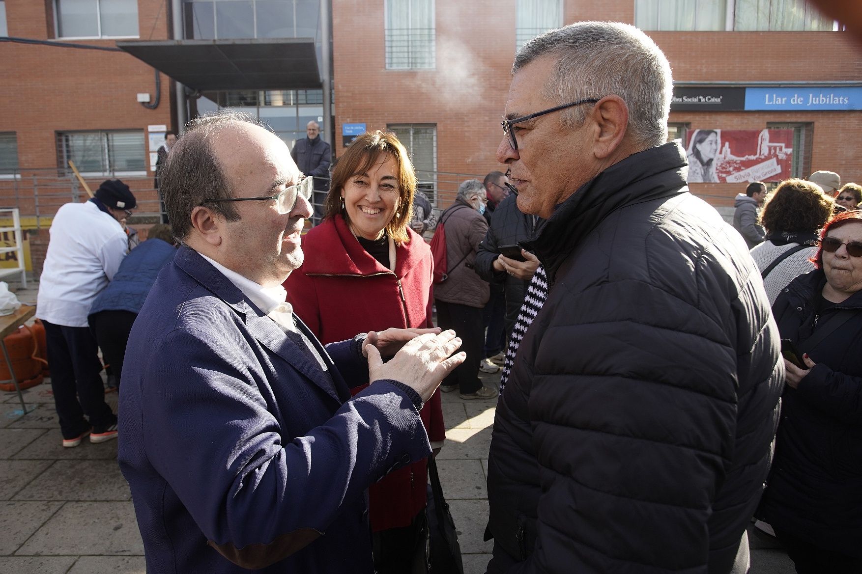 Totes les imatges de la visita de Iceta a Girona i Salt