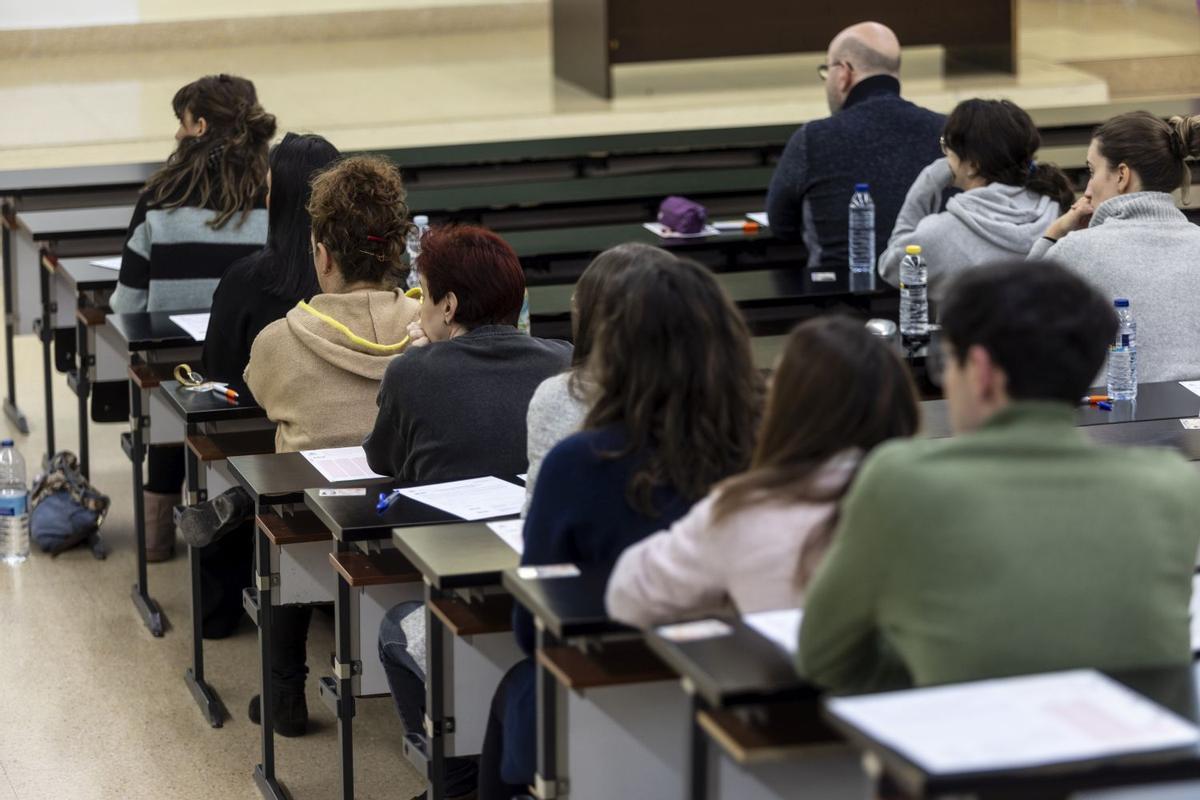 Imagen de archivo de un examen de oposiciones.