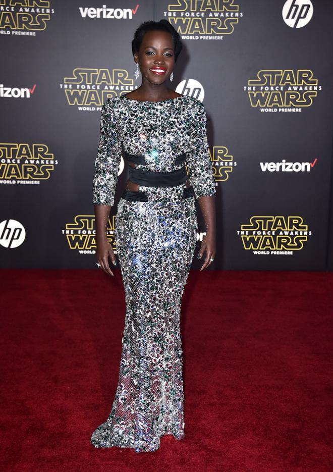 Lupita Nyong'o en el estreno mundial de Star Wars en Nueva York