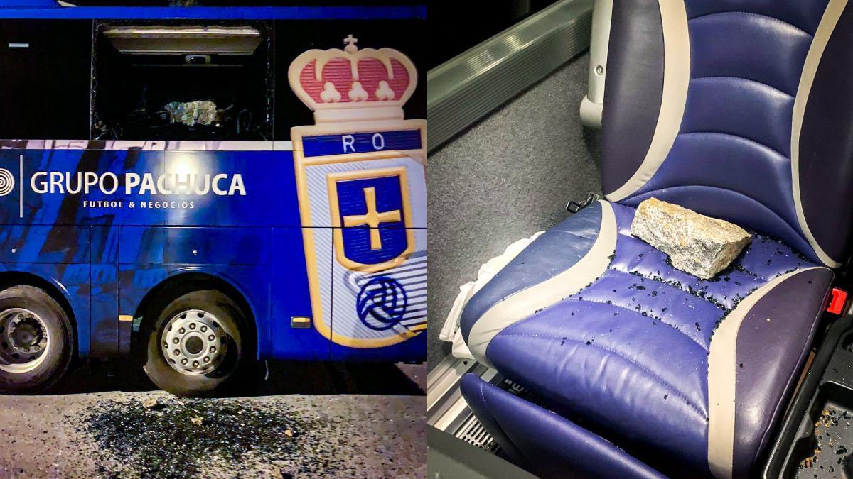 ¡Apedrean el autobús del Oviedo en Ávila!