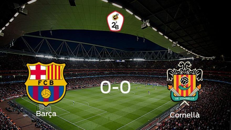El Barcelona B y el Cornellà concluyen su enfrentamiento en el Estadio Johan Cruyff sin goles (0-0)