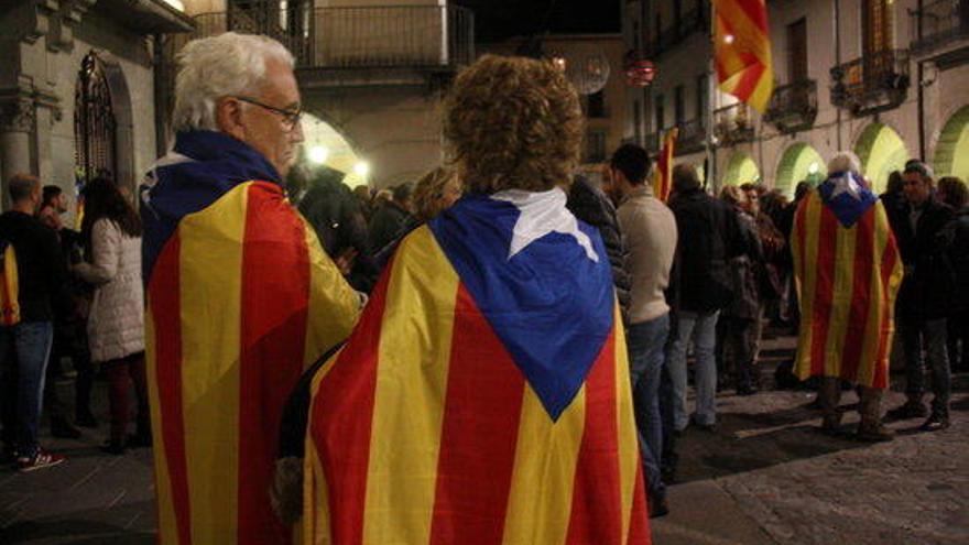 Concentració a la plaça del Vi de Girona.