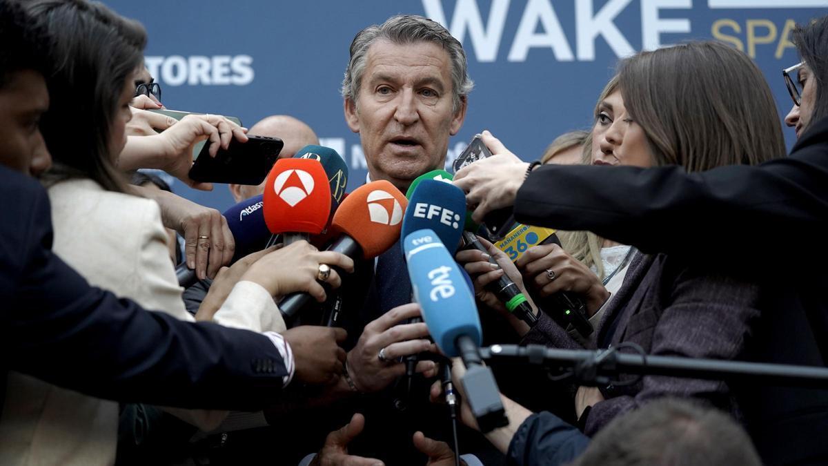 Alberto Núñez Feijóo, durante el foro económico Wake Up. / José Luis Roca