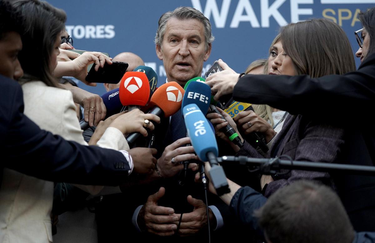 Alberto Núñez Feijóo, durante el foro económico Wake Up.