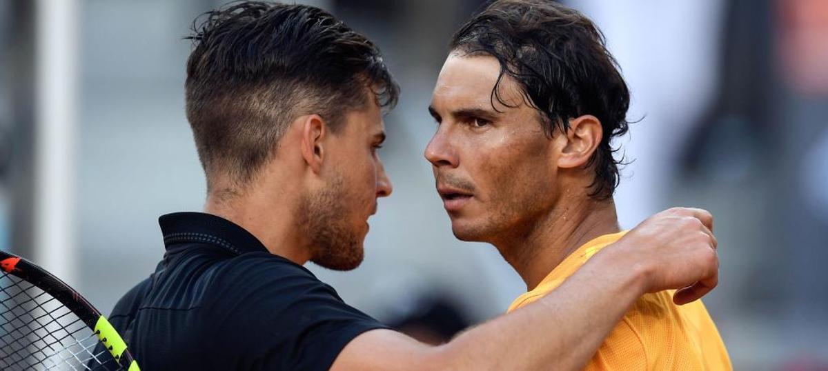 Nadal y Thiem al finalizar el partido