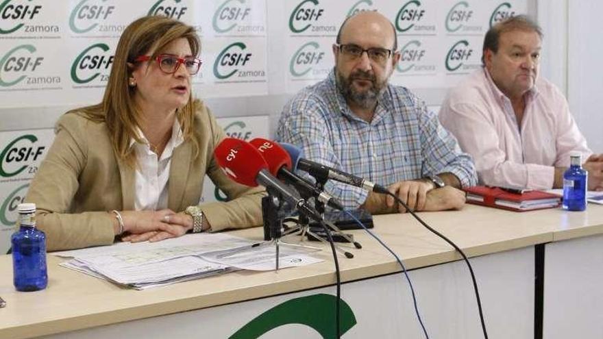 Herrero, Borra y Hernando, ayer en CSIF Zamora .