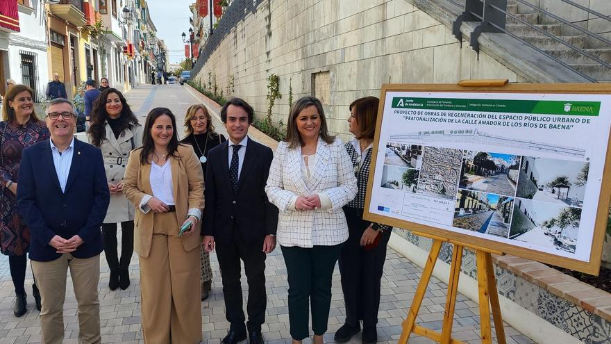 La nueva calle Amador de los Ríos de Baena se reestrena más peatonal y con más zonas verdes