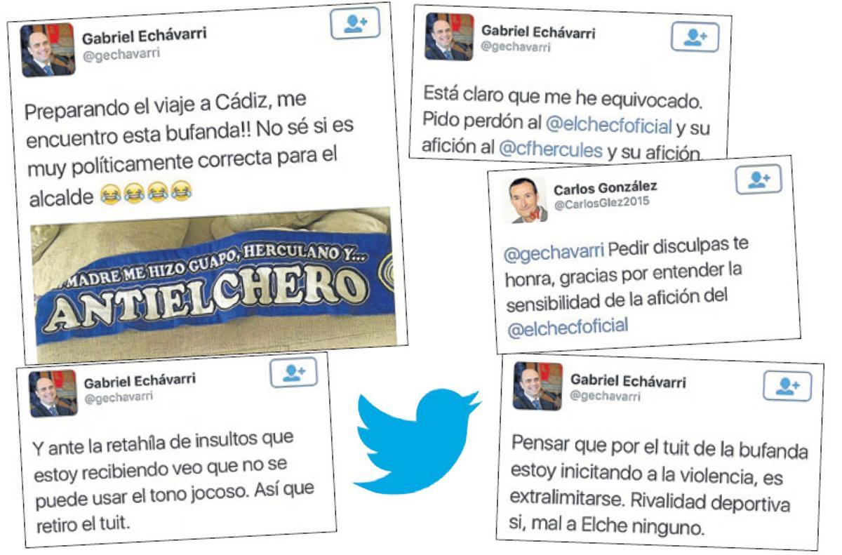 Echávarri incendia la red al exhibir una bufanda en contra del Elche