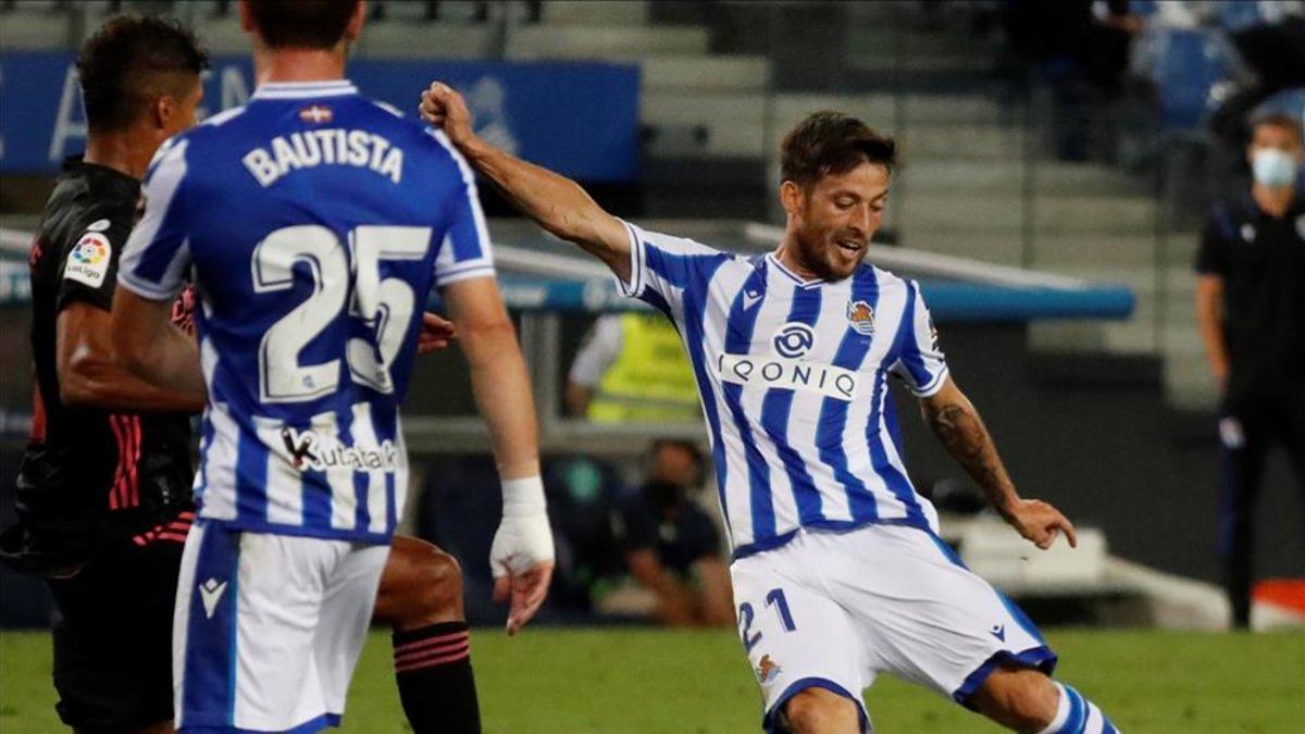 Silva durante el encuentro liguero de la segunda jornada