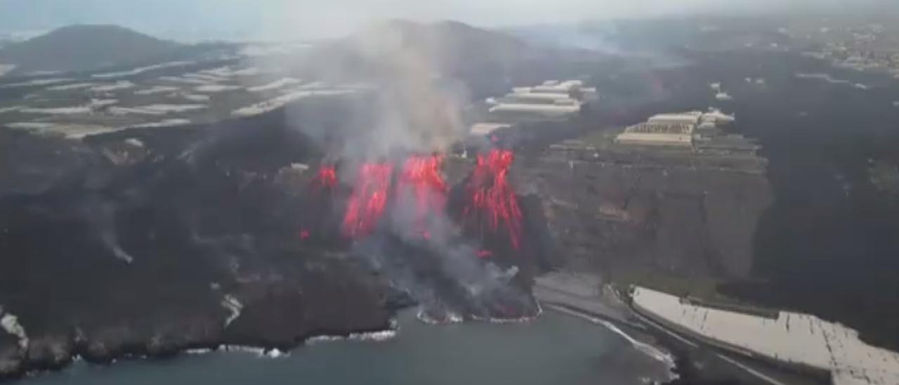 Así comenzó a formarse la nueva fajana del volcán de La Palma